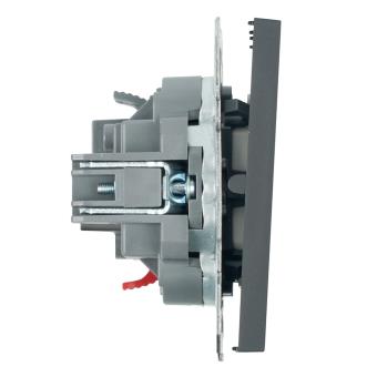 Выключатель 2-кл 10А С/У Самозажимные клеммы Платиново-серый Эмили