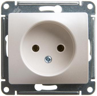 Розетка 1-м 16А С/У Перламутр Glossa