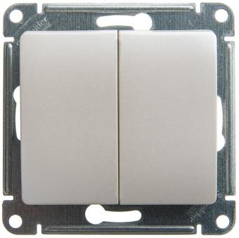 Переключатель 2-кл 10А С/У Перламутр Glossa