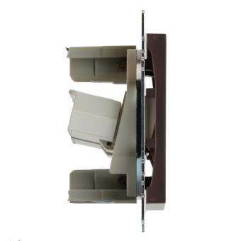 Розетка RJ45+RJ45 С/У Шоколад Катрин