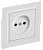 Розетка 1-м 10А С/У в сборе Арктический Белый Brite
