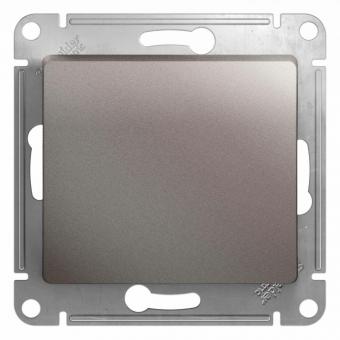Выключатель 1-кл 10А С/У кнопочный Платина Glossa