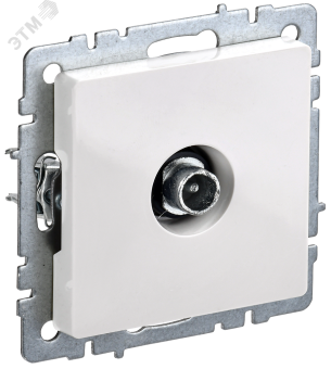 Розетка TV антенна С/У проходная Белый Brite