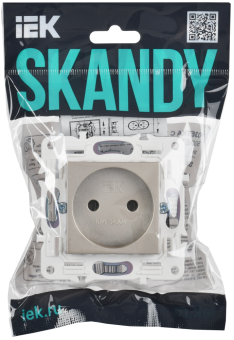 Розетка 1-м 10А С/У Шампань Skandy