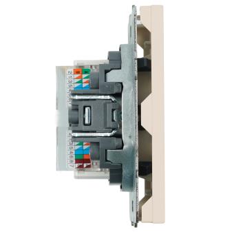 Розетка RJ45+RJ45 С/У Кашемир Эмили