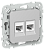 Розетка RJ45+RJ45 кат.6 UTP С/У Алюминий FLITE