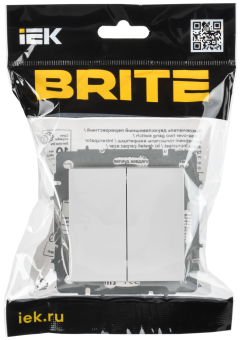 Переключатель 2-кл 10А перекрестный Белый Brite