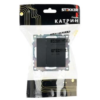 Выключатель 3-кл 10А С/У Черный Катрин