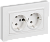 Розетка 2-м 16А С/У З/К плоская в сборе Арктический Белый Brite