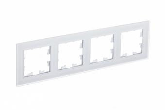 Рамка 4-я, Матовое стекло Белый AtlasDesign Nature