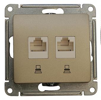 Розетка RJ45+RJ45 кат.5Е С/У Титан Glossa