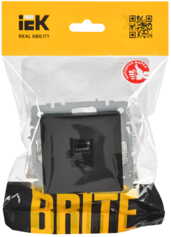 Розетка RJ45 кат.6 С/У Черный Brite