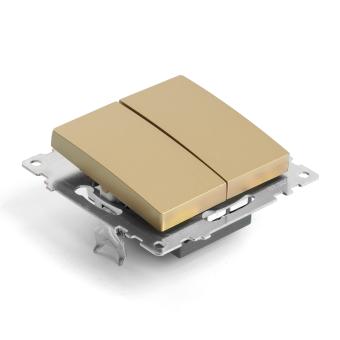 Переключатель 2-кл 10А С/У Золото Катрин