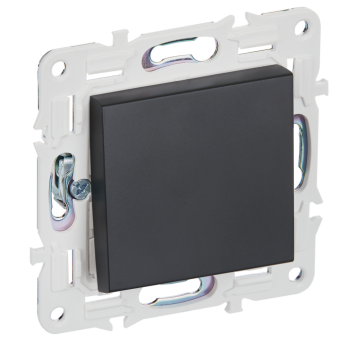 Переключатель 1-кл 10А С/У перекрестный Черный Skandy