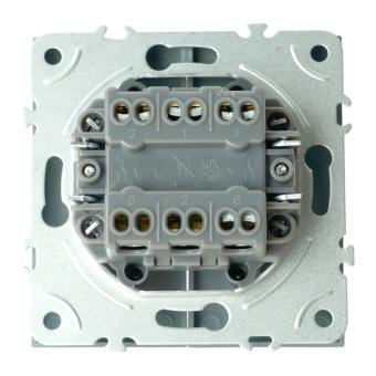 Переключатель 2-кл 10А С/У Платиново-серый Эмили