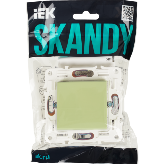 Переключатель 1-кл 10А С/У перекрестный Мятный Skandy