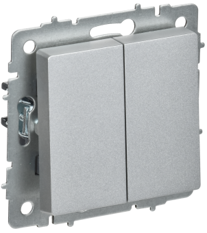 Переключатель 2-кл 10А перекрестный Алюминий Brite