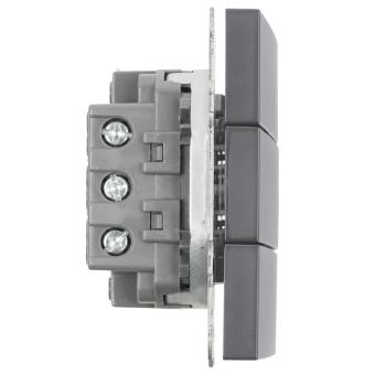 Выключатель 3-кл 10А С/У Платиново-серый Эмили