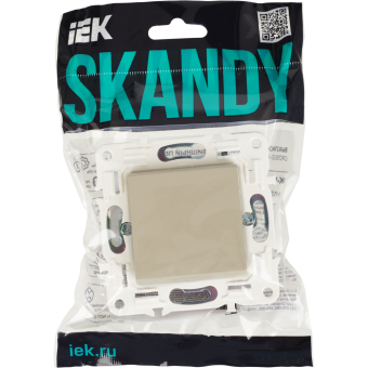 Переключатель 1-кл 10А С/У перекрестный Бежевый Skandy