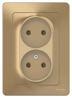 Розетка 2-м 16А С/У Титан Blanca