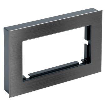 Рамка  2-я без перемычки металл Черный Катрин