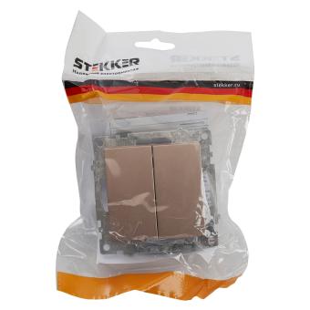 Выключатель 2-кл 10А С/У Шампань Катрин